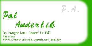 pal anderlik business card